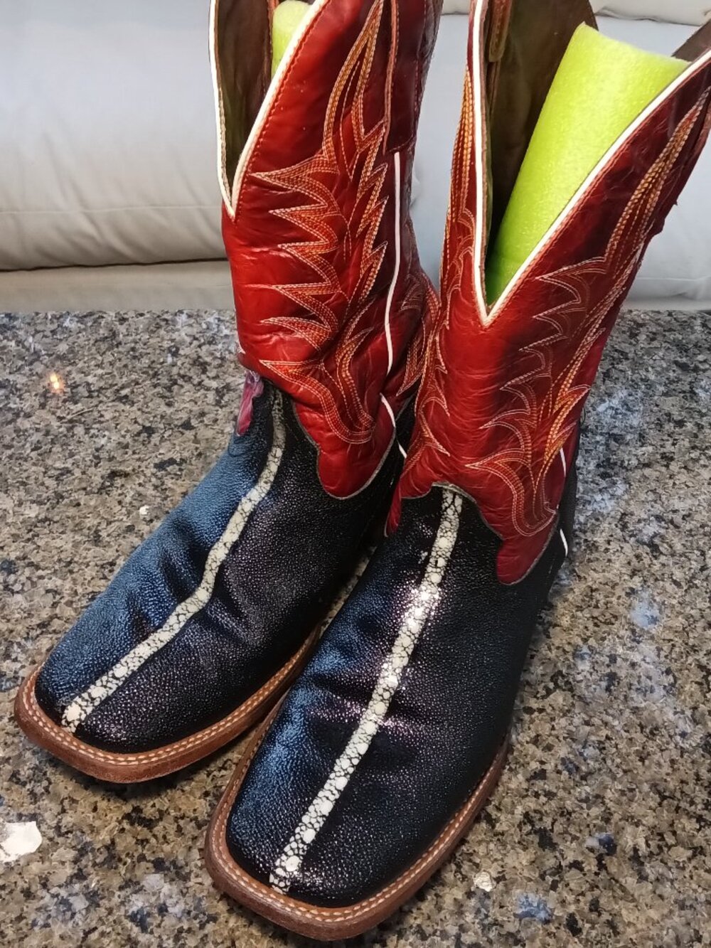 Alfa Stringray (print), Cowboy Boots, Size 12D